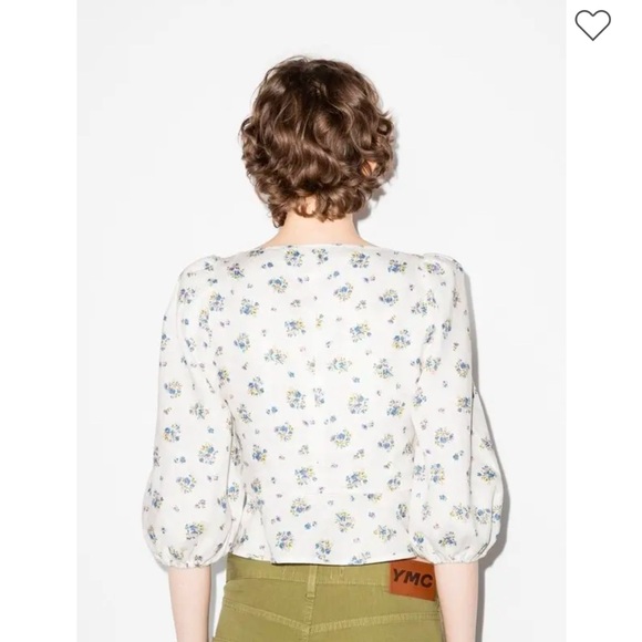 Reformation barrett puff-sleeve floral-print blouse - Picture 3 of 5